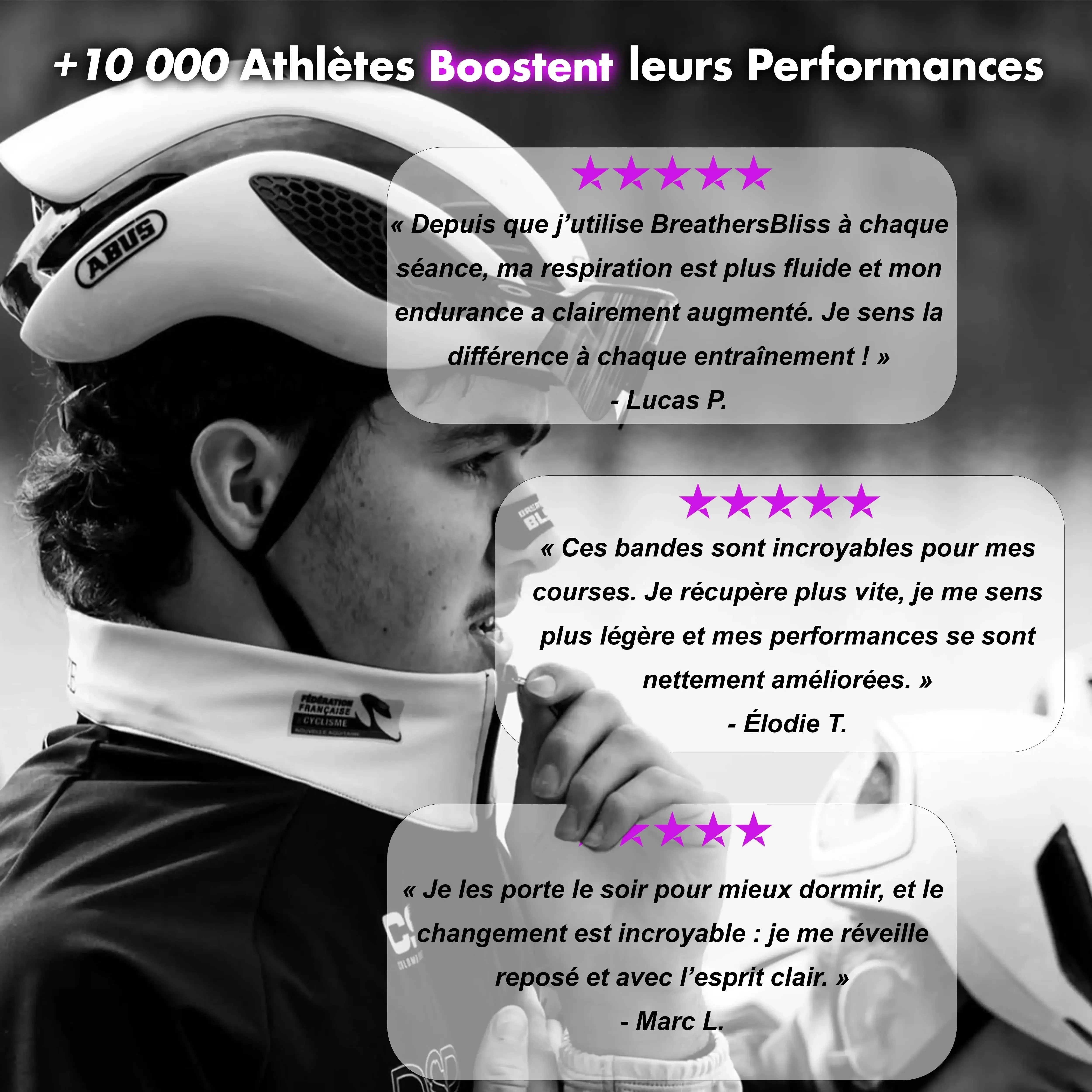 BreathersBliss Noires – Bandes Nasales Sport Sommeil