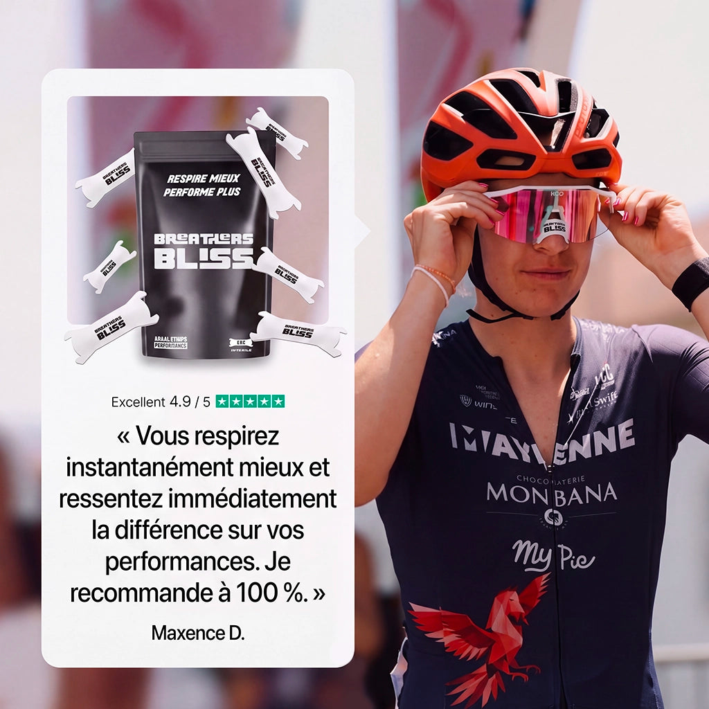 Bandes nasales BreathersBliss pour améliorer la respiration, favoriser les performances sportives et optimiser la récupération.