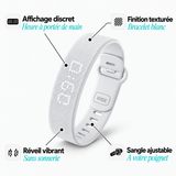 Bracelet réveil RISE blanc — conception