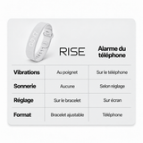 Bracelet réveil RISE blanc — comparatif