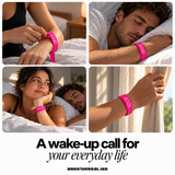 RISE pink wristband — everyday use
