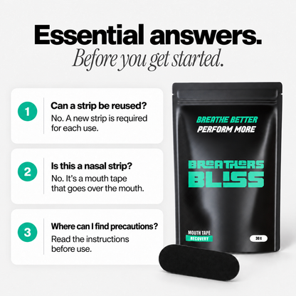 BreathersBliss mouth tape — English product information.