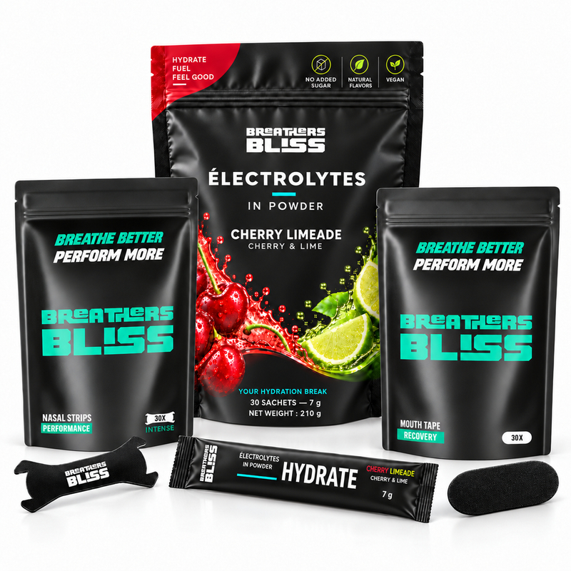 Pack Performance : bandes nasales Intense, électrolytes et bandes buccales