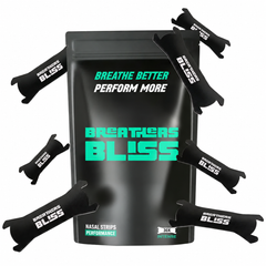 BreathersBliss Intense black nasal strips — English packaging.