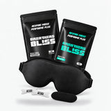 Pack Sommeil Complet BreathersBliss avec bandes nasales Intense blanches, bandes buccales noires et masque de sommeil 3D noir.