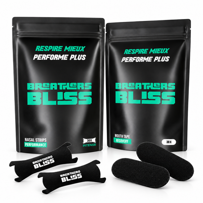 Pack Sommeil : bandes nasales Intense noires et bandes buccales