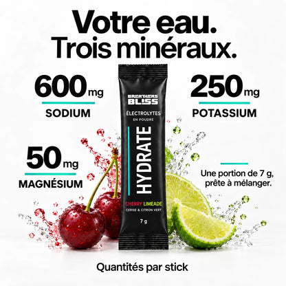 Un stick BreathersBliss apporte 600 mg de sodium, 250 mg de potassium et 50 mg de magnésium par portion de 7 g.