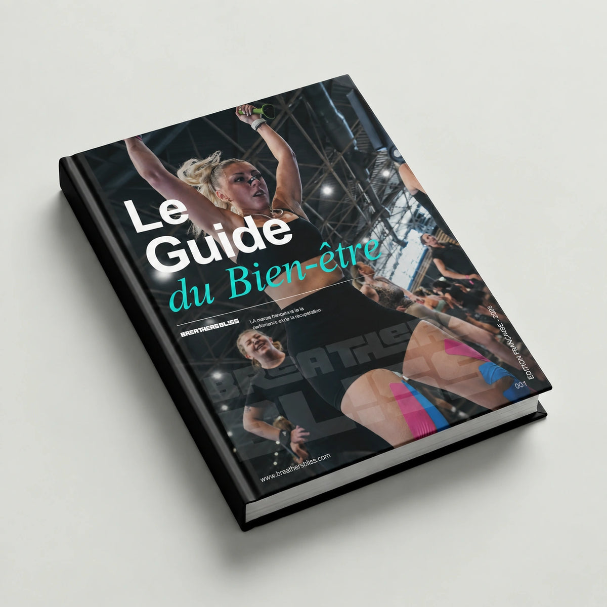 Couverture de l’e-book Le Guide du Bien-Être de BreathersBliss, avec une sportive à l’entraînement.